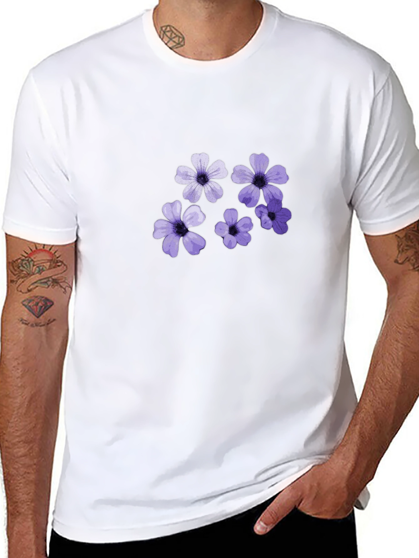 Floral Print Crew Neck T-Shirt