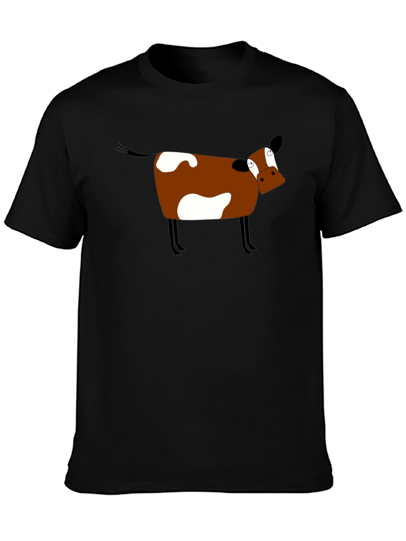 Funny Cow Graphic Tee - Black Cotton T-Shirt