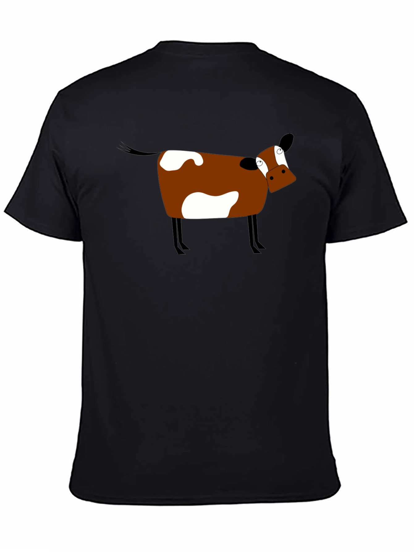 Funny Cow Graphic Tee - Black Cotton T-Shirt