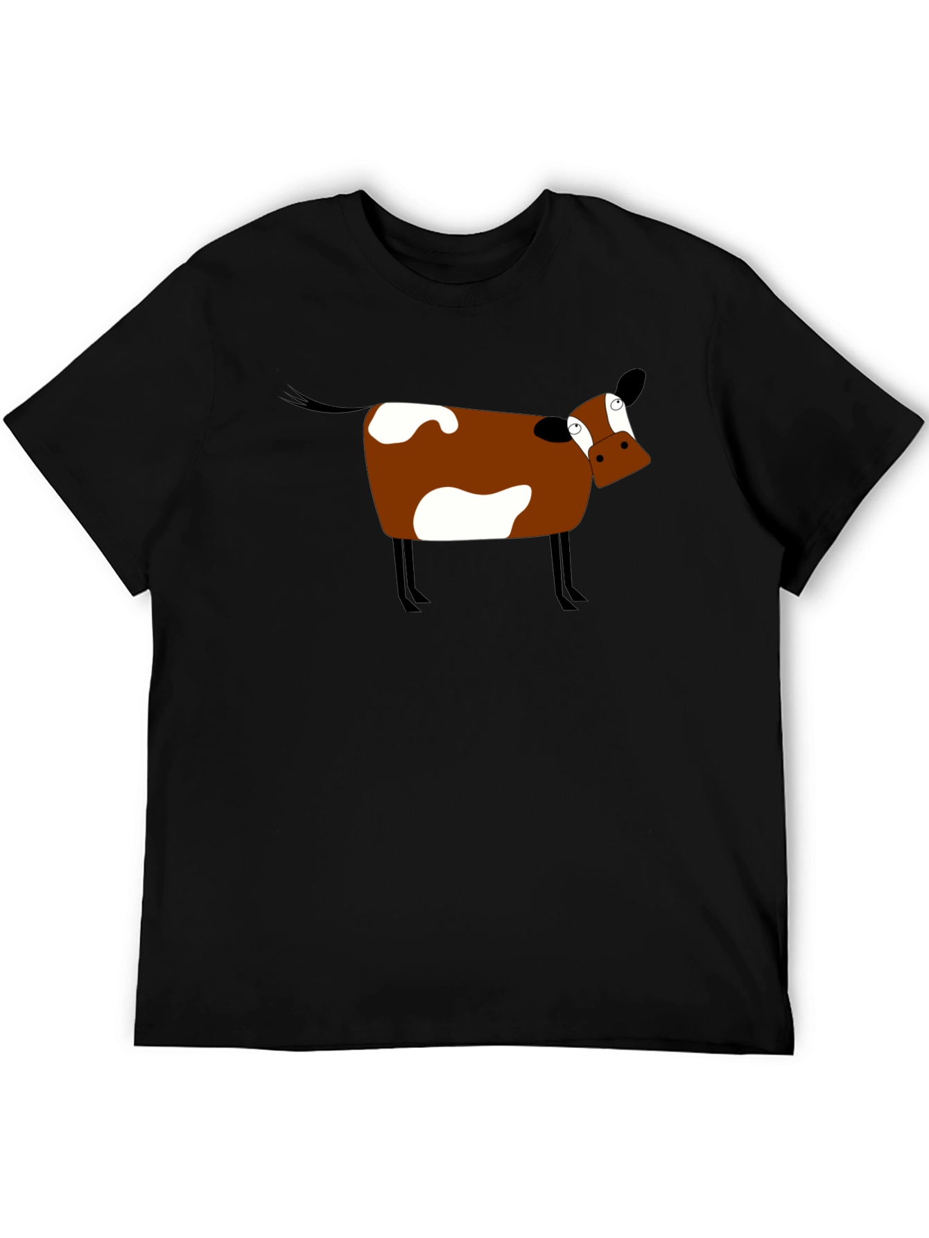 Funny Cow Graphic Tee - Black Cotton T-Shirt
