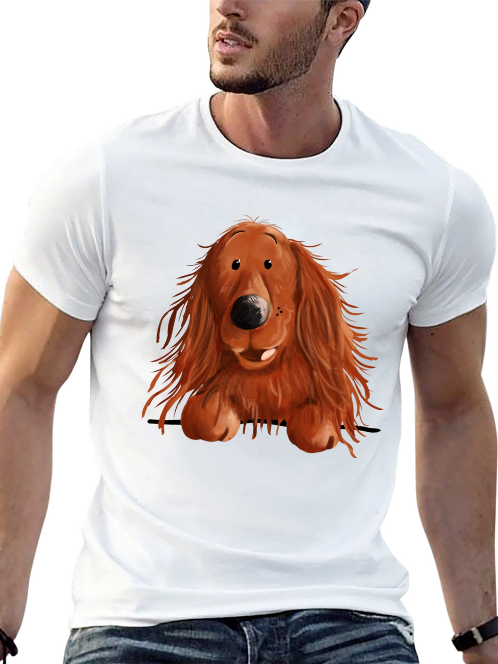 Cute Dog Graphic Print T-Shirt
