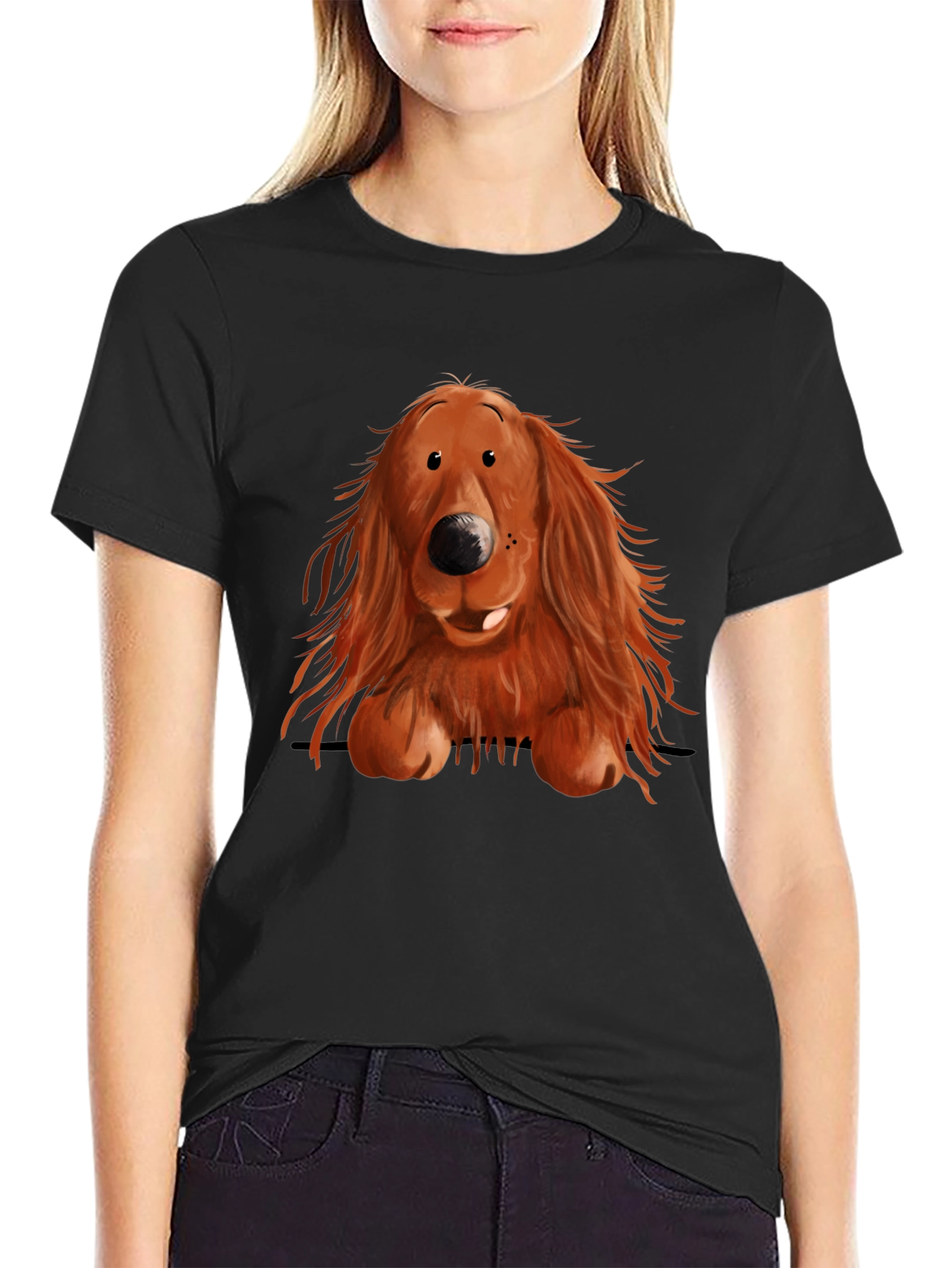 Cute Dog Graphic Print T-Shirt