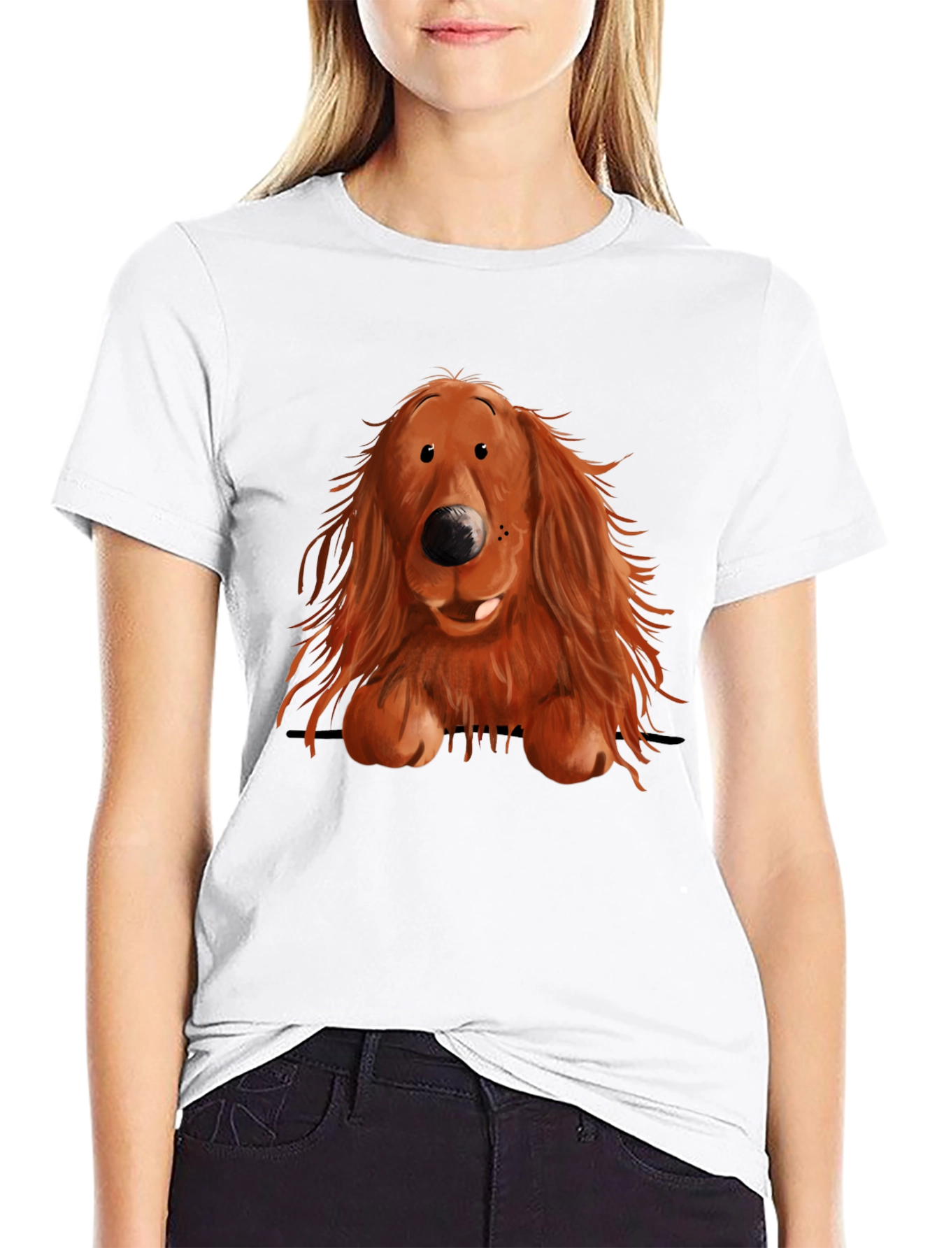 Cute Dog Graphic Print T-Shirt