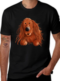 Cute Dog Graphic Print T-Shirt