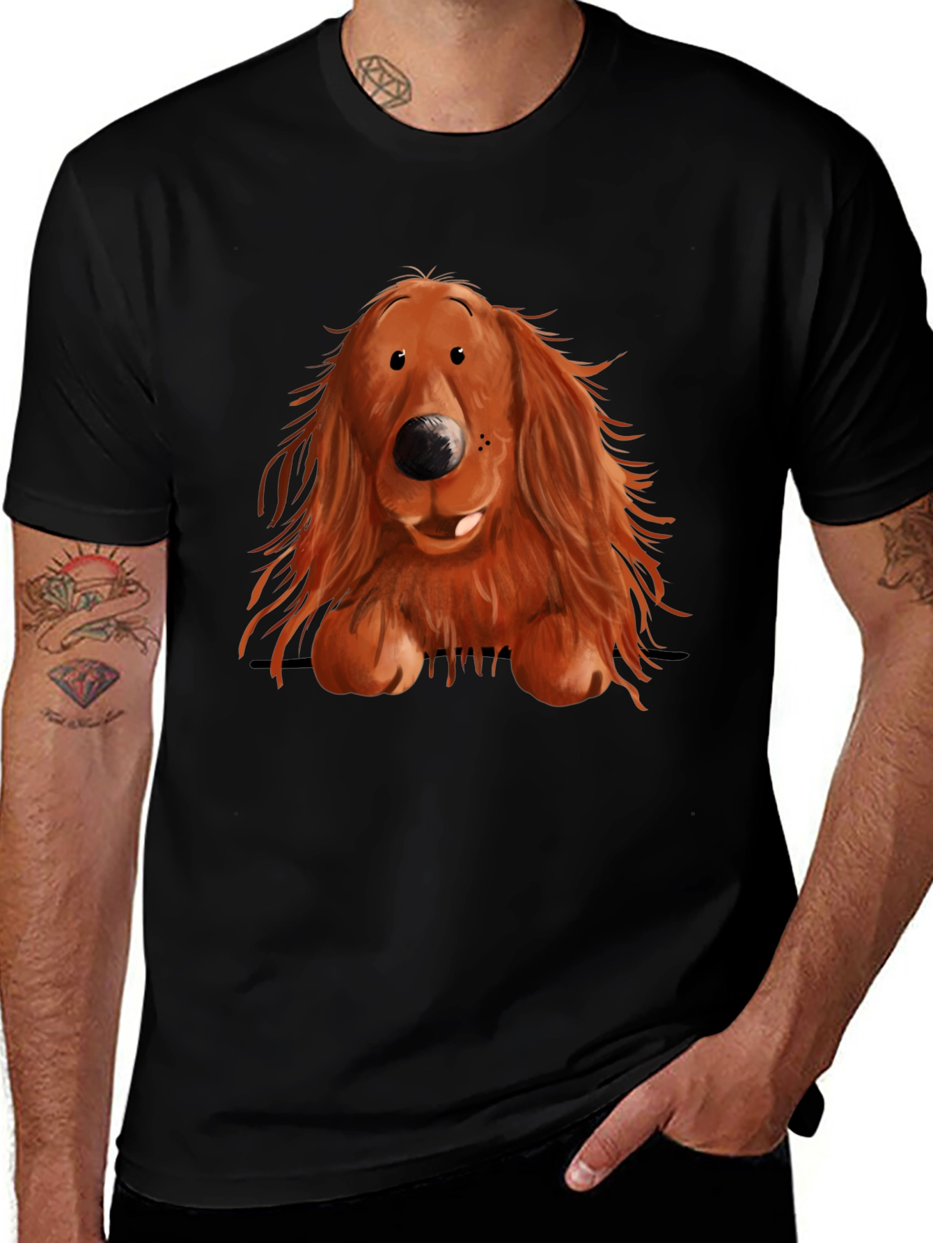 Cute Dog Graphic Print T-Shirt