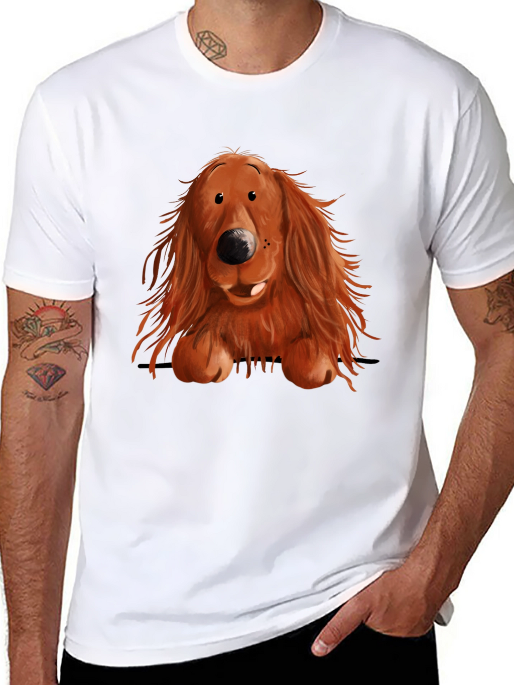 Cute Dog Graphic Print T-Shirt