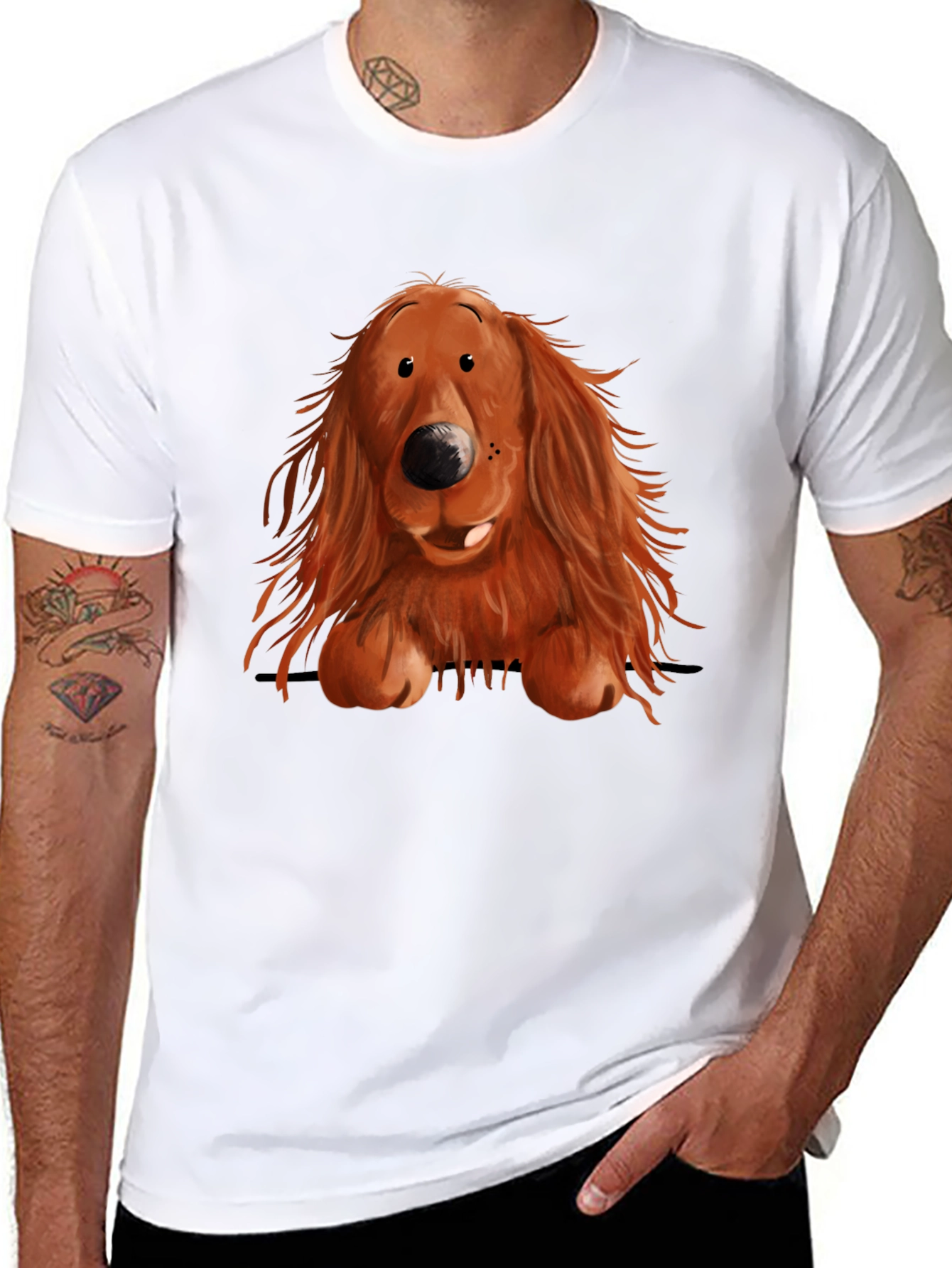 Cute Dog Graphic Print T-Shirt