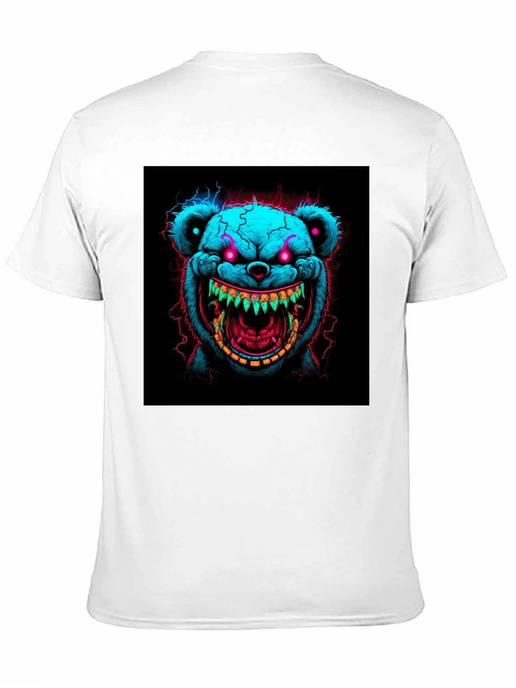 Creepy Bear Graphic Tee - Neon Nightmare