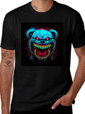 Creepy Bear Graphic Tee - Neon Nightmare