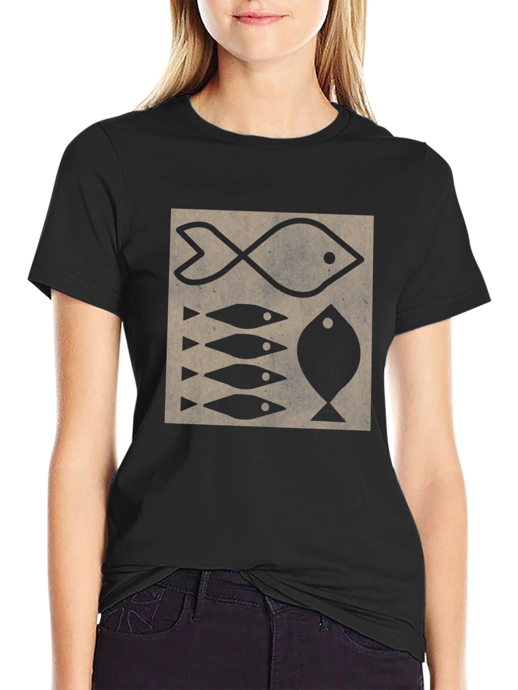 Fish Pattern T-Shirt - Retro Design Tee