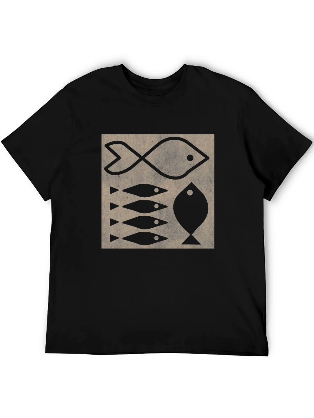Fish Pattern T-Shirt - Retro Design Tee