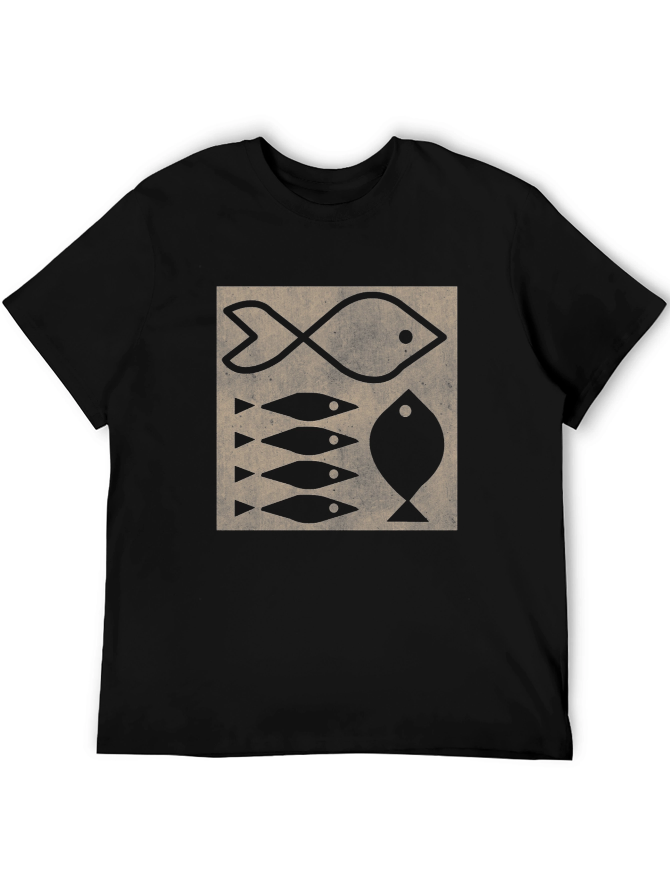 Fish Pattern T-Shirt - Retro Design Tee