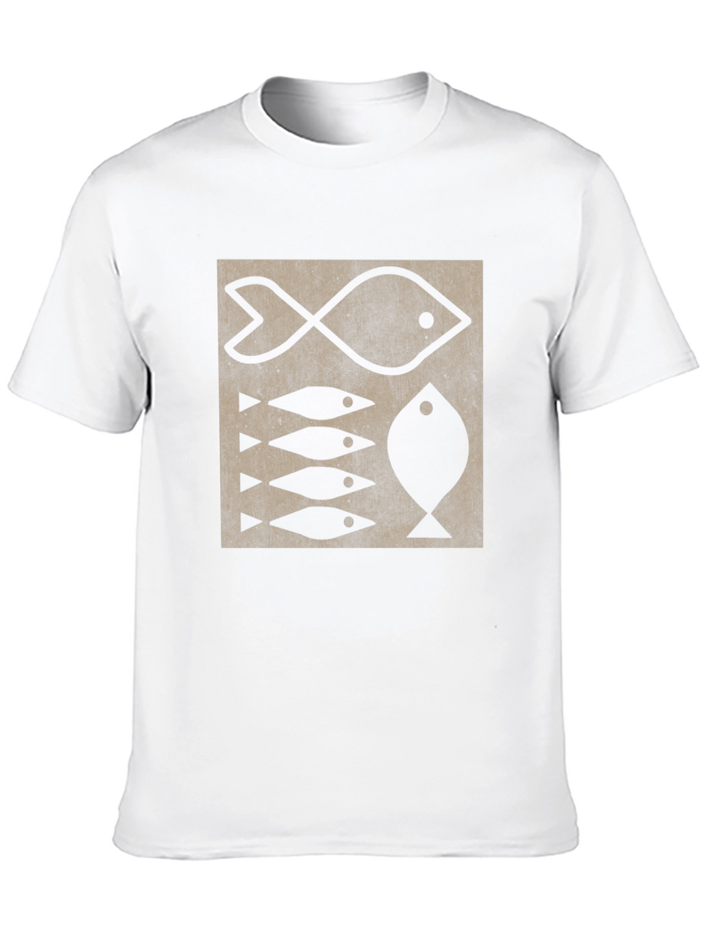 Fish Pattern T-Shirt - Retro Design Tee