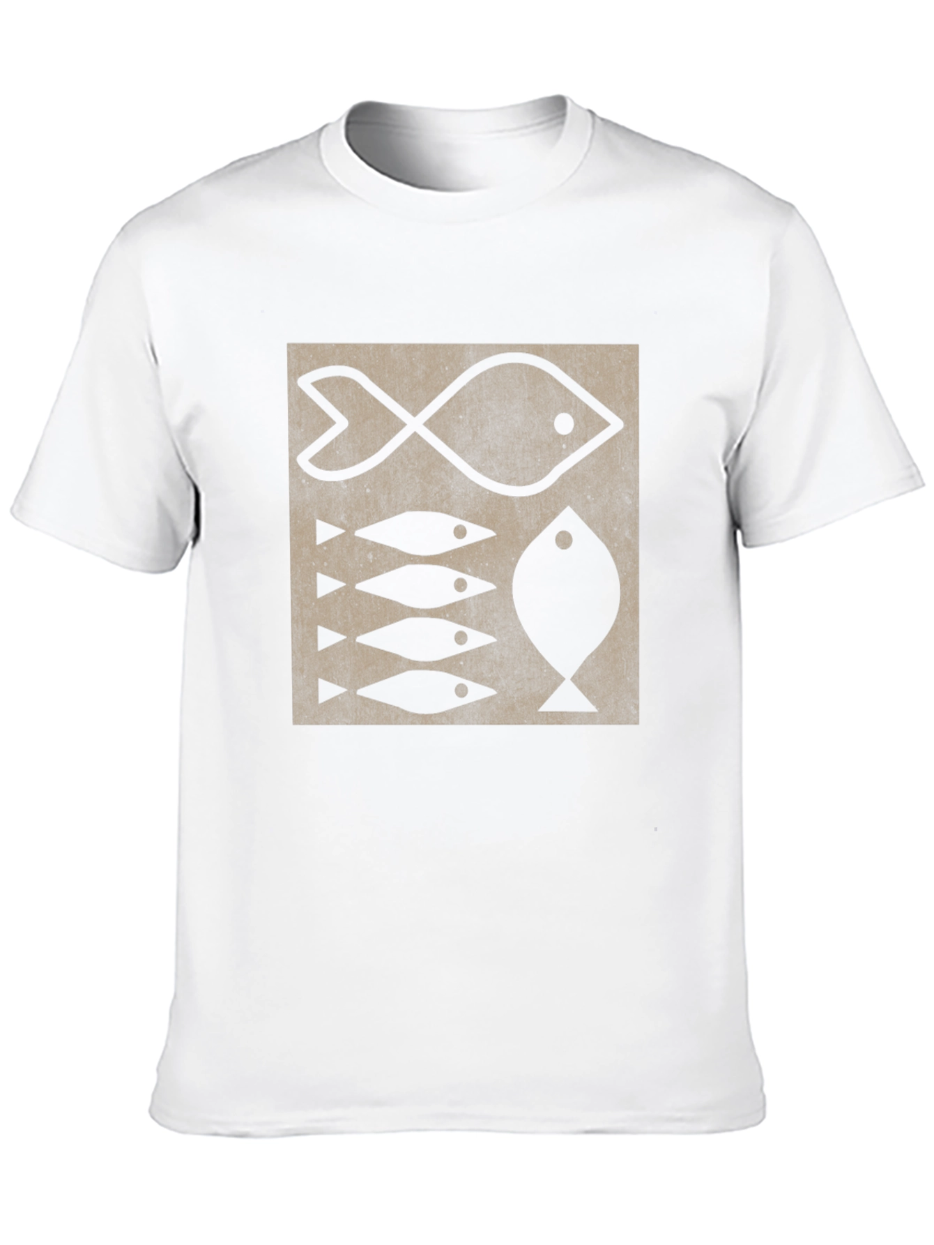 Fish Pattern T-Shirt - Retro Design Tee