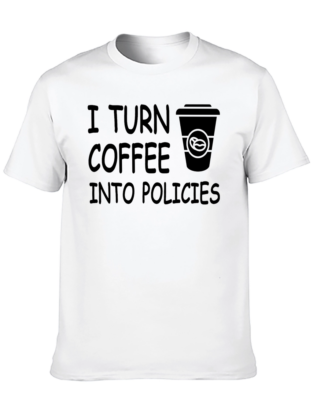 Coffee to Policies Graphic Tee - Black