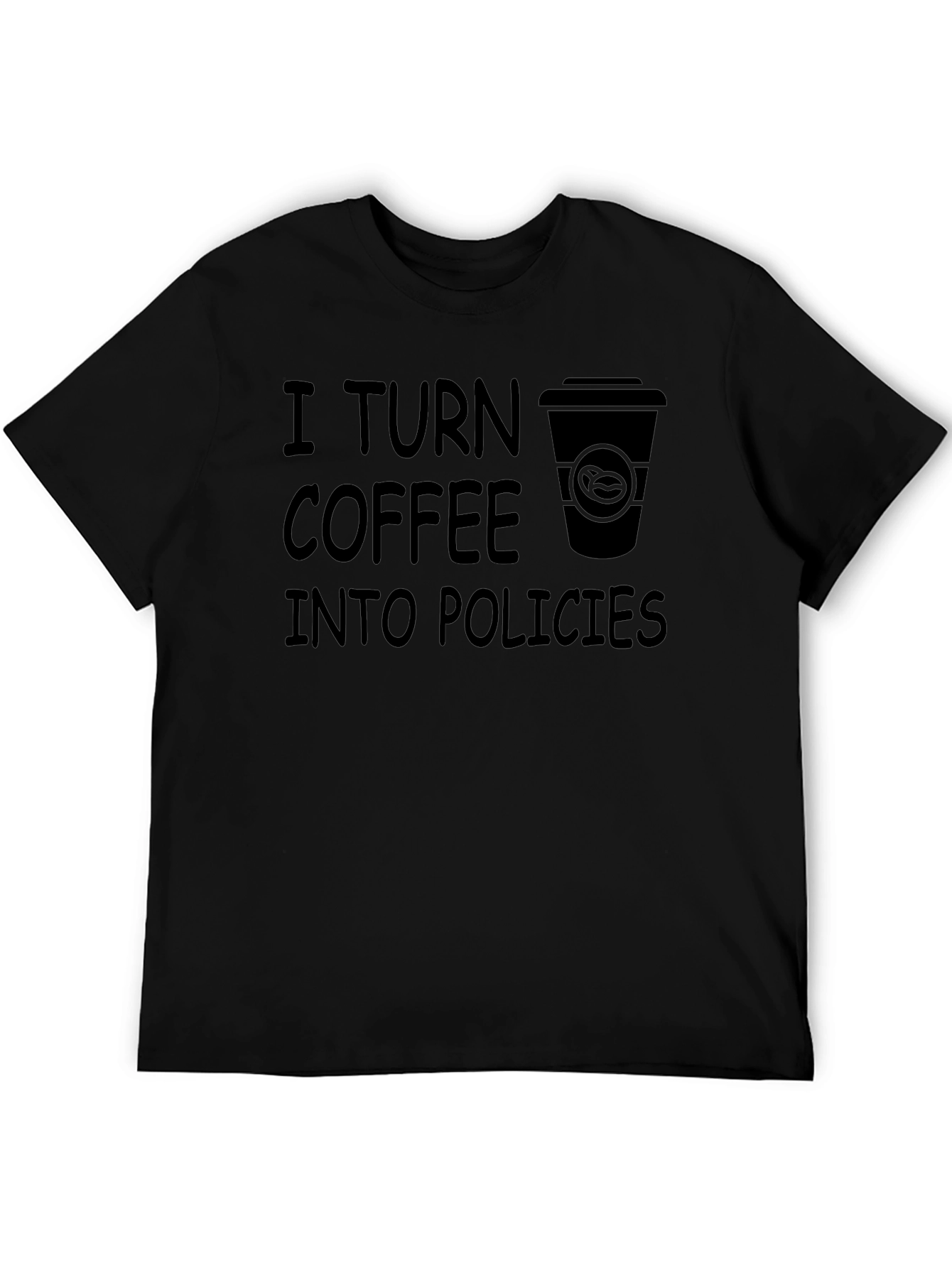 Coffee to Policies Graphic Tee - Black