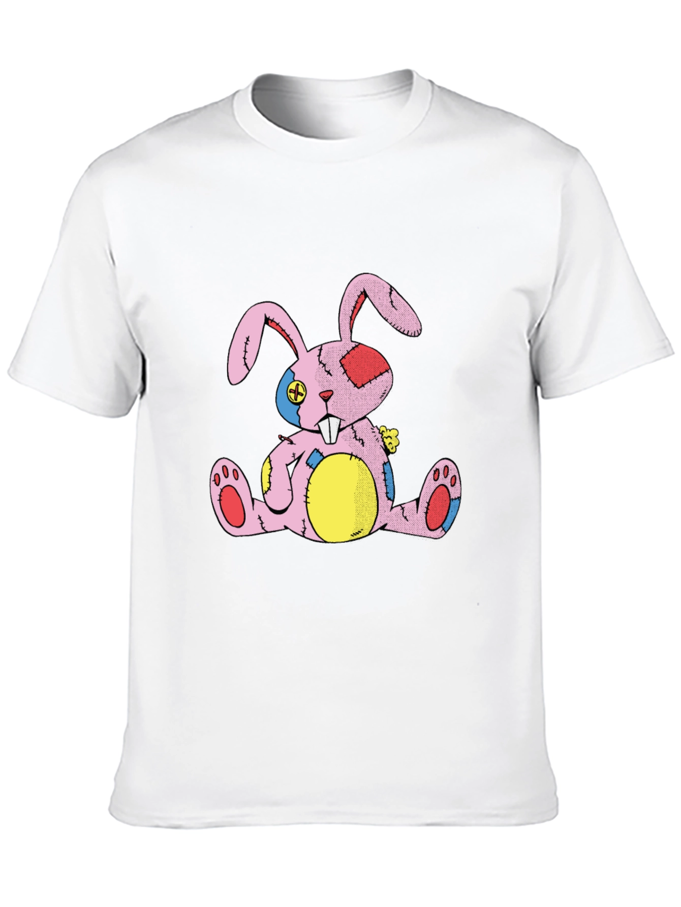 Distressed Stuffed Bunny Black T-Shirt