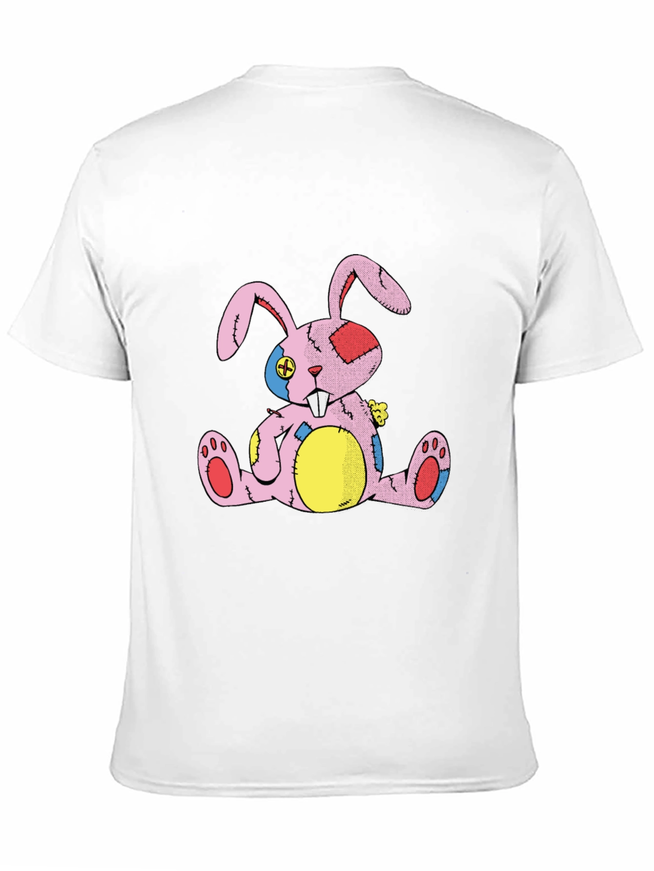 Distressed Stuffed Bunny Black T-Shirt