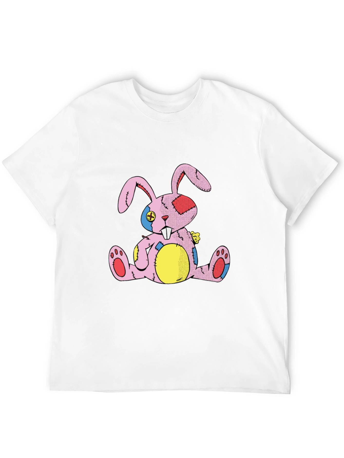 Distressed Stuffed Bunny Black T-Shirt