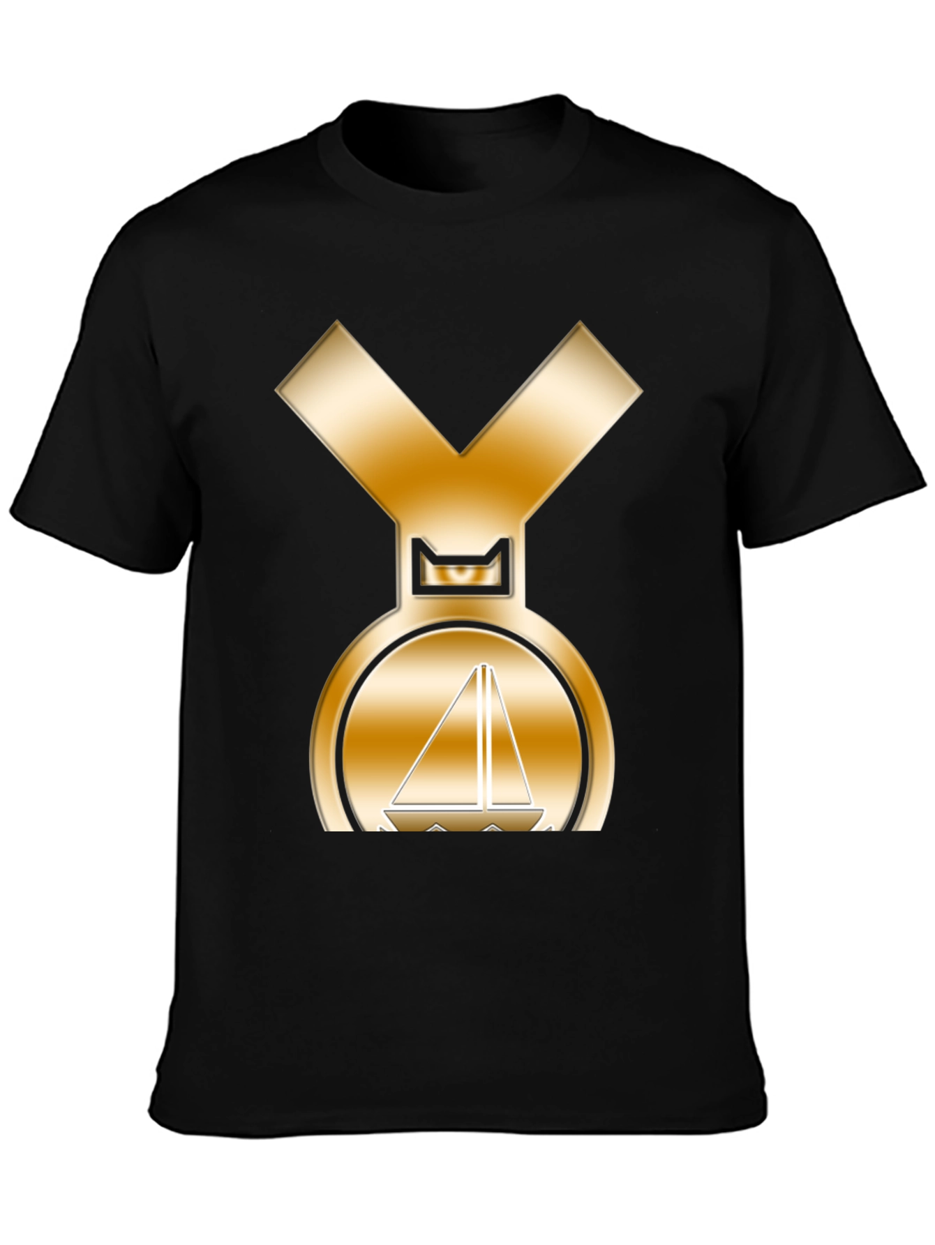 Golden Sailboat Medal T-Shirt