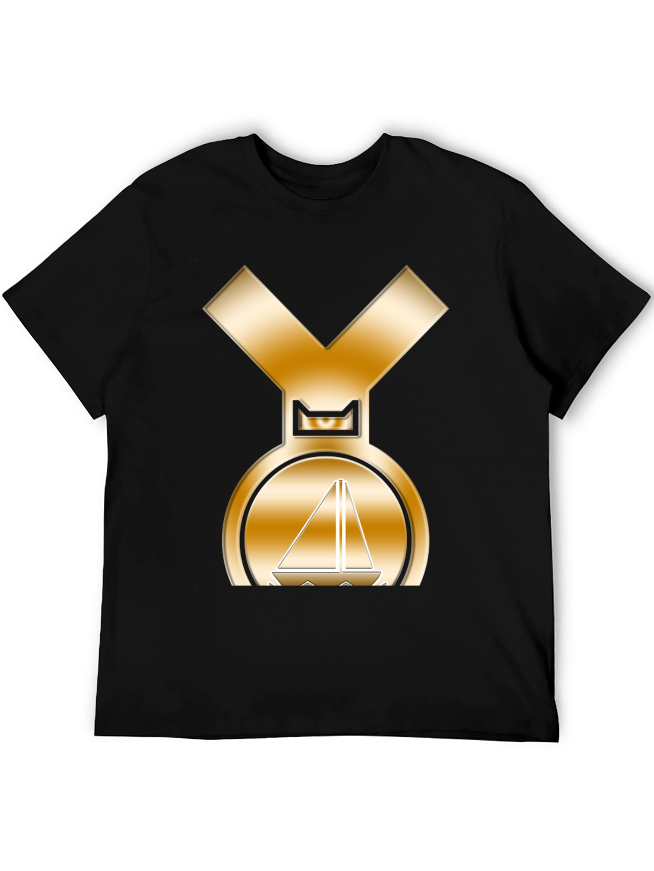 Golden Sailboat Medal T-Shirt