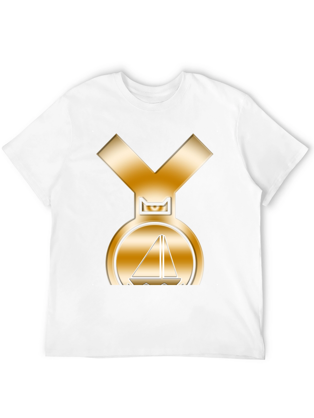Golden Sailboat Medal T-Shirt