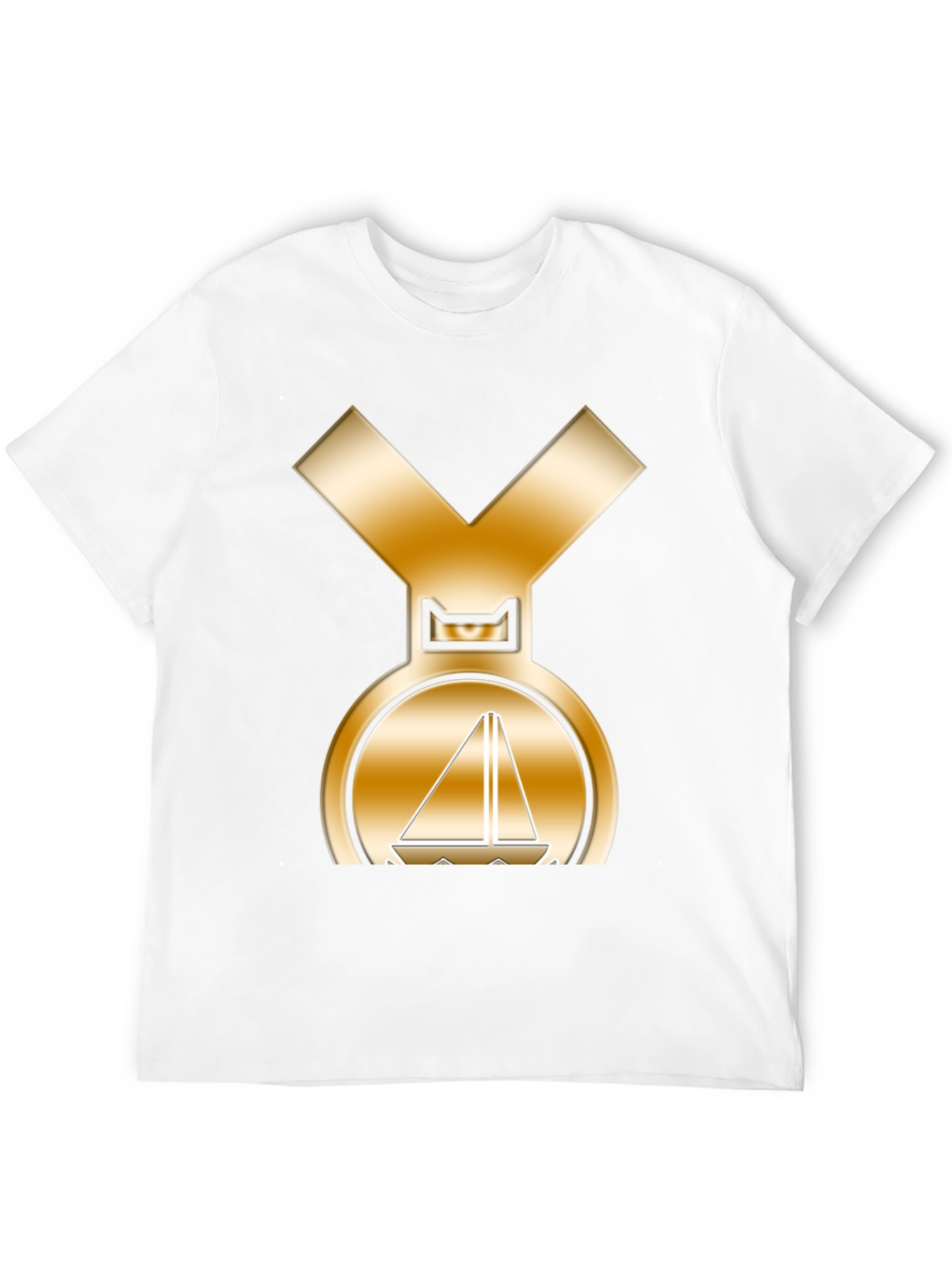 Golden Sailboat Medal T-Shirt
