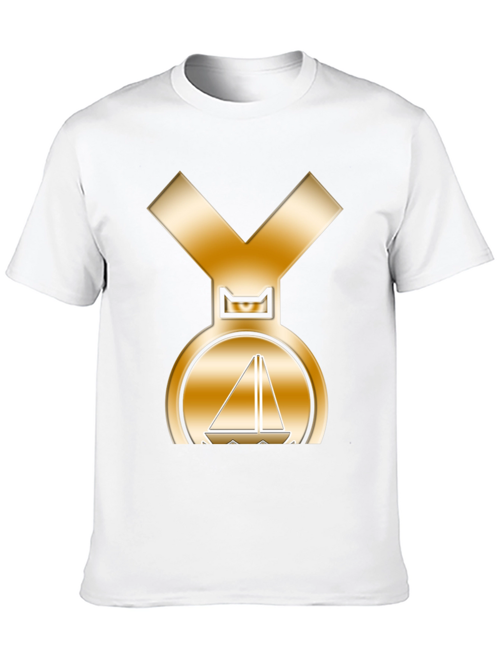 Golden Sailboat Medal T-Shirt