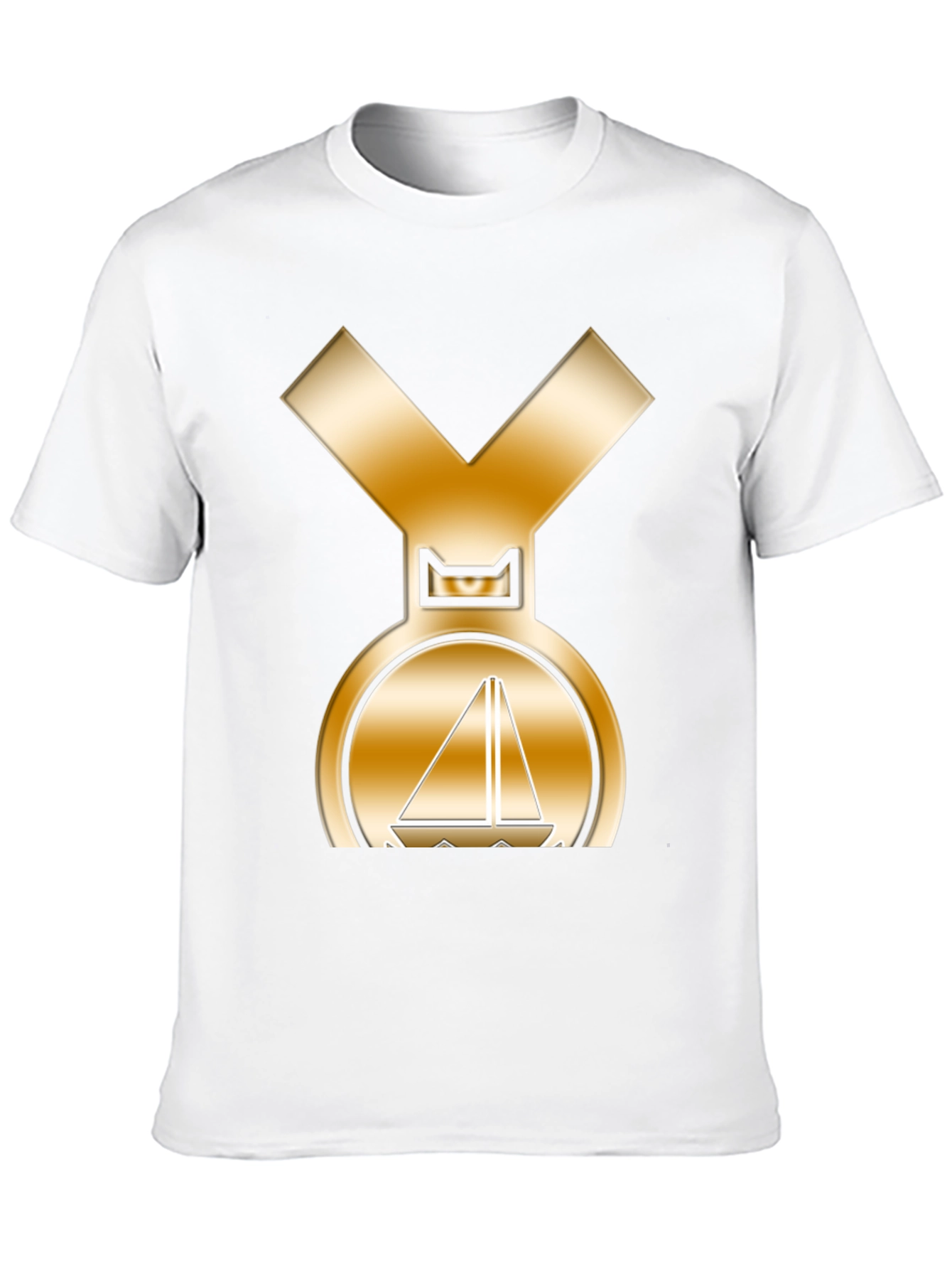 Golden Sailboat Medal T-Shirt