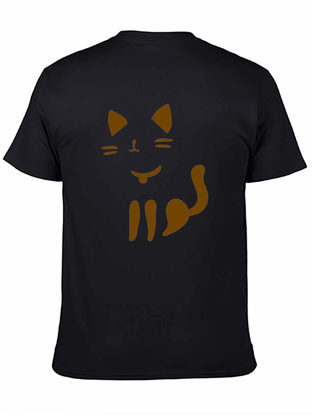 Cat Graphic Tee - Black Cotton T-Shirt