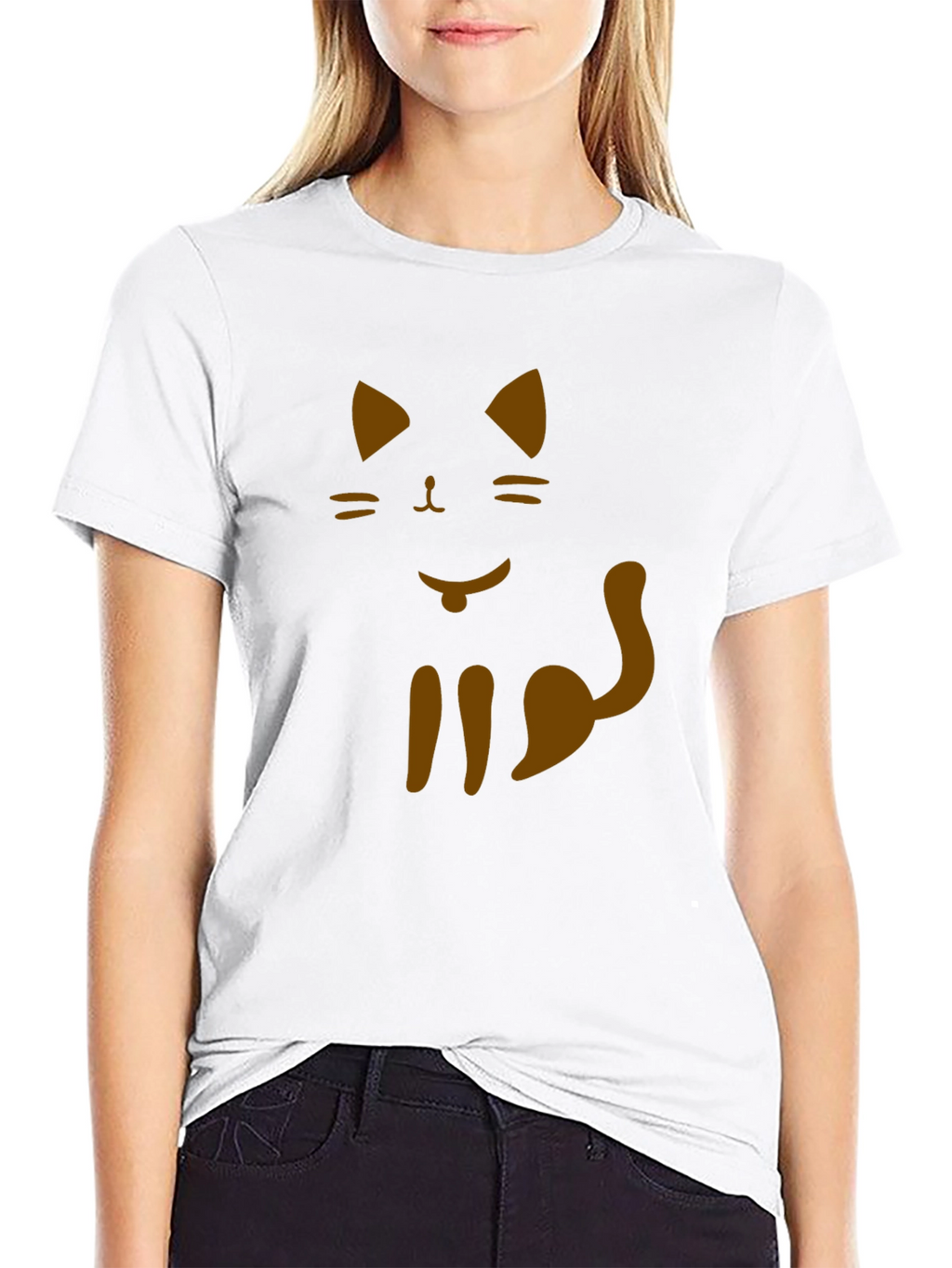 Cat Graphic Tee - Black Cotton T-Shirt