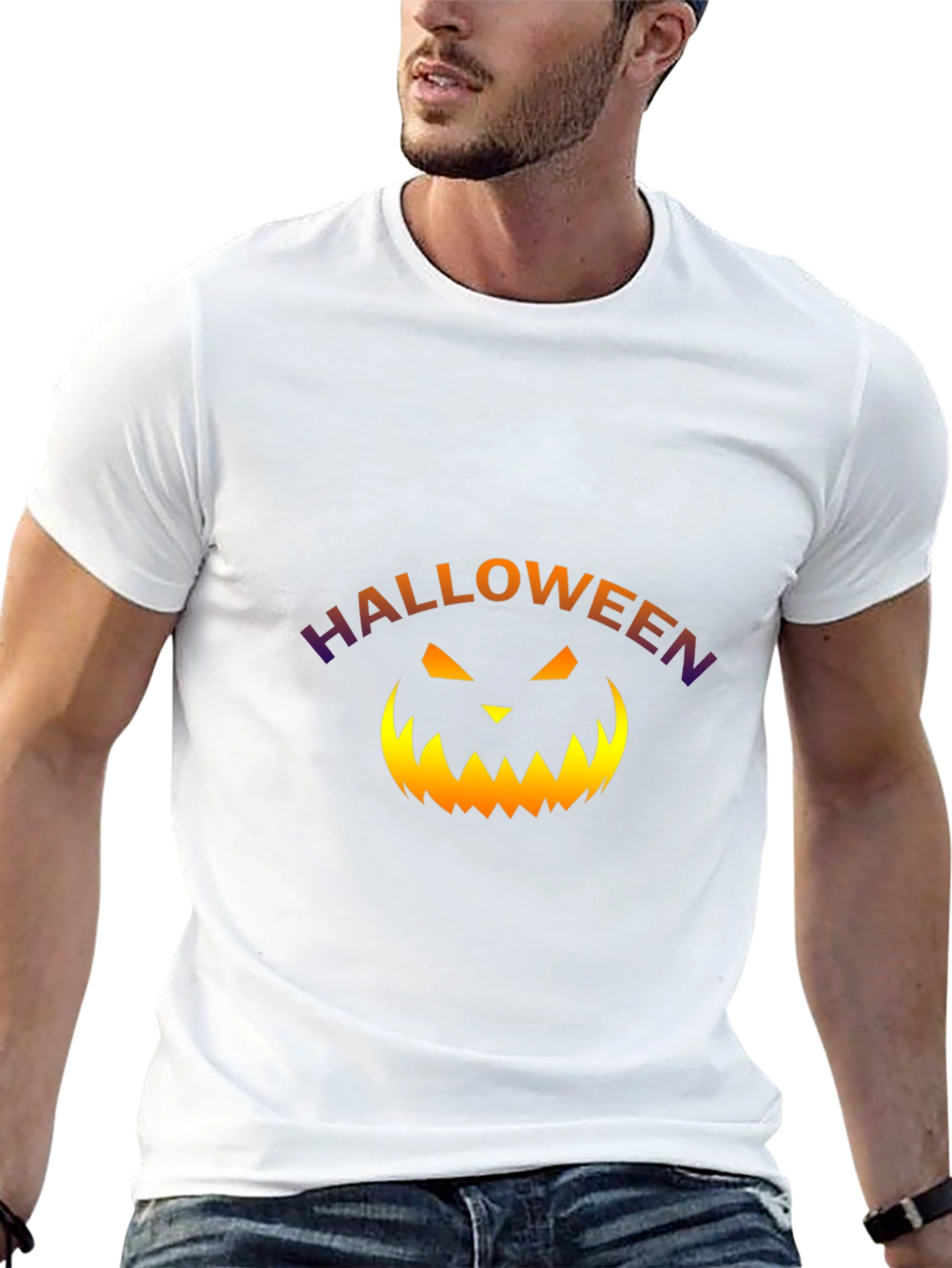 Halloween Pumpkin Graphic Black T-Shirt