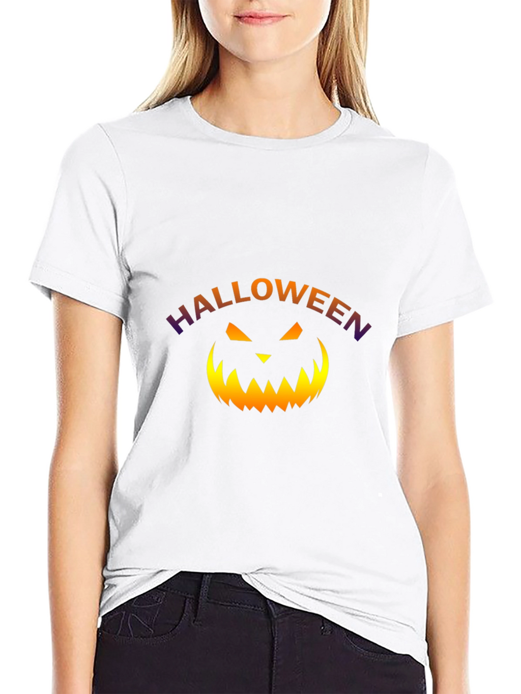 Halloween Pumpkin Graphic Black T-Shirt