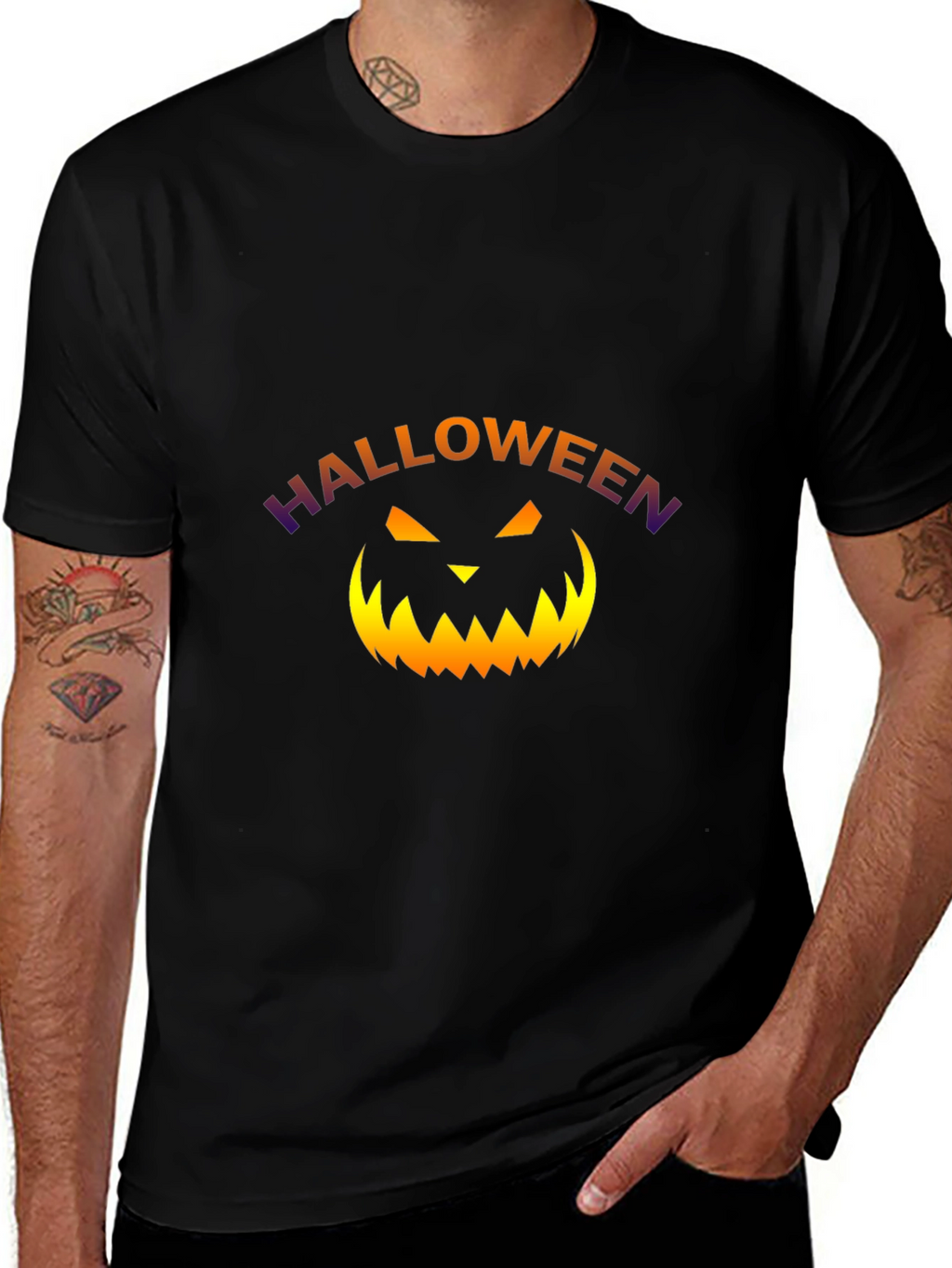 Halloween Pumpkin Graphic Black T-Shirt