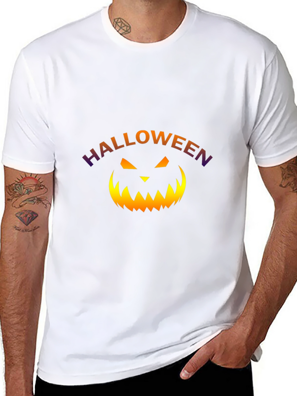 Halloween Pumpkin Graphic Black T-Shirt