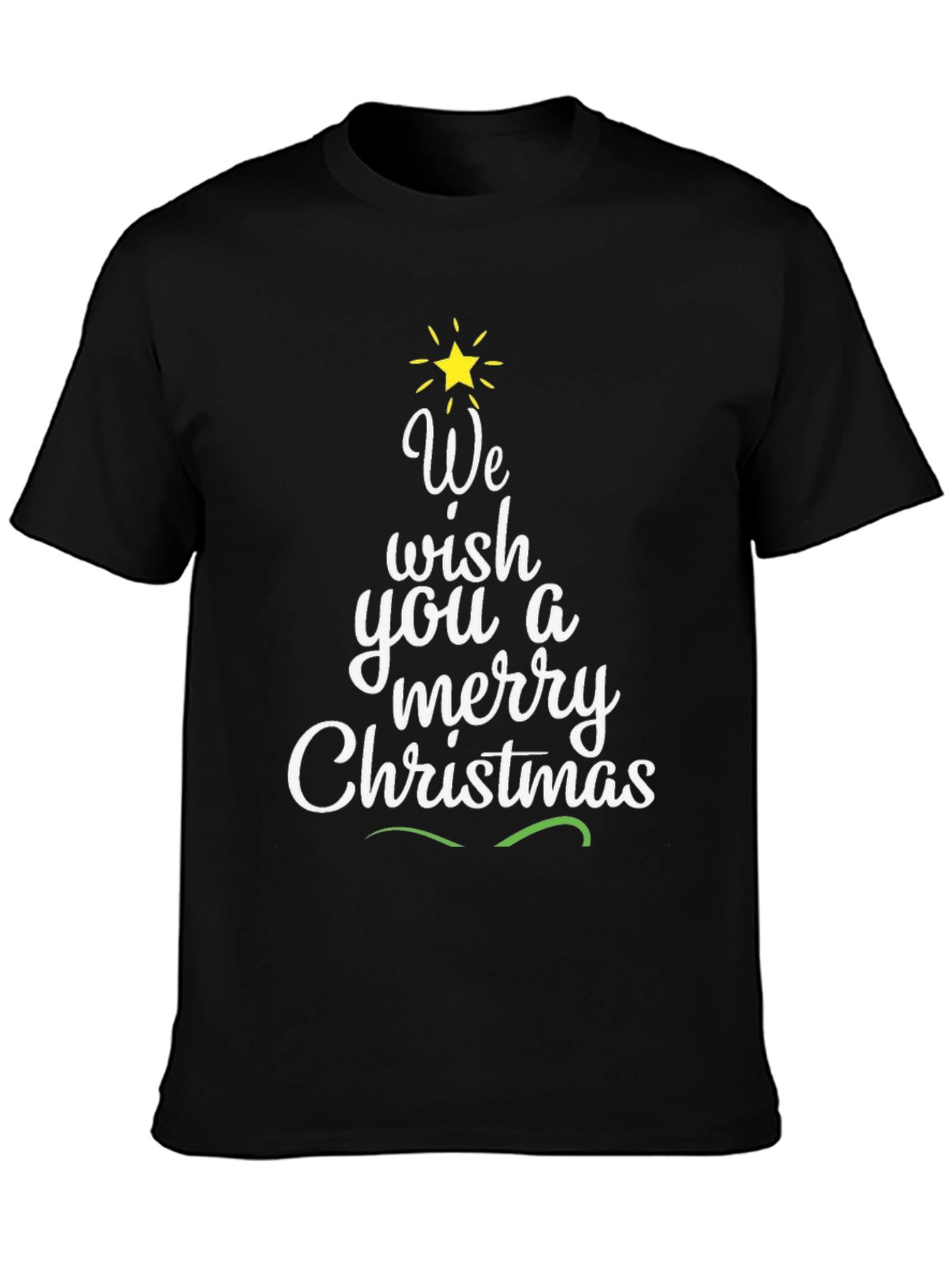 Festive We Wish You Christmas Tree Graphic Tee