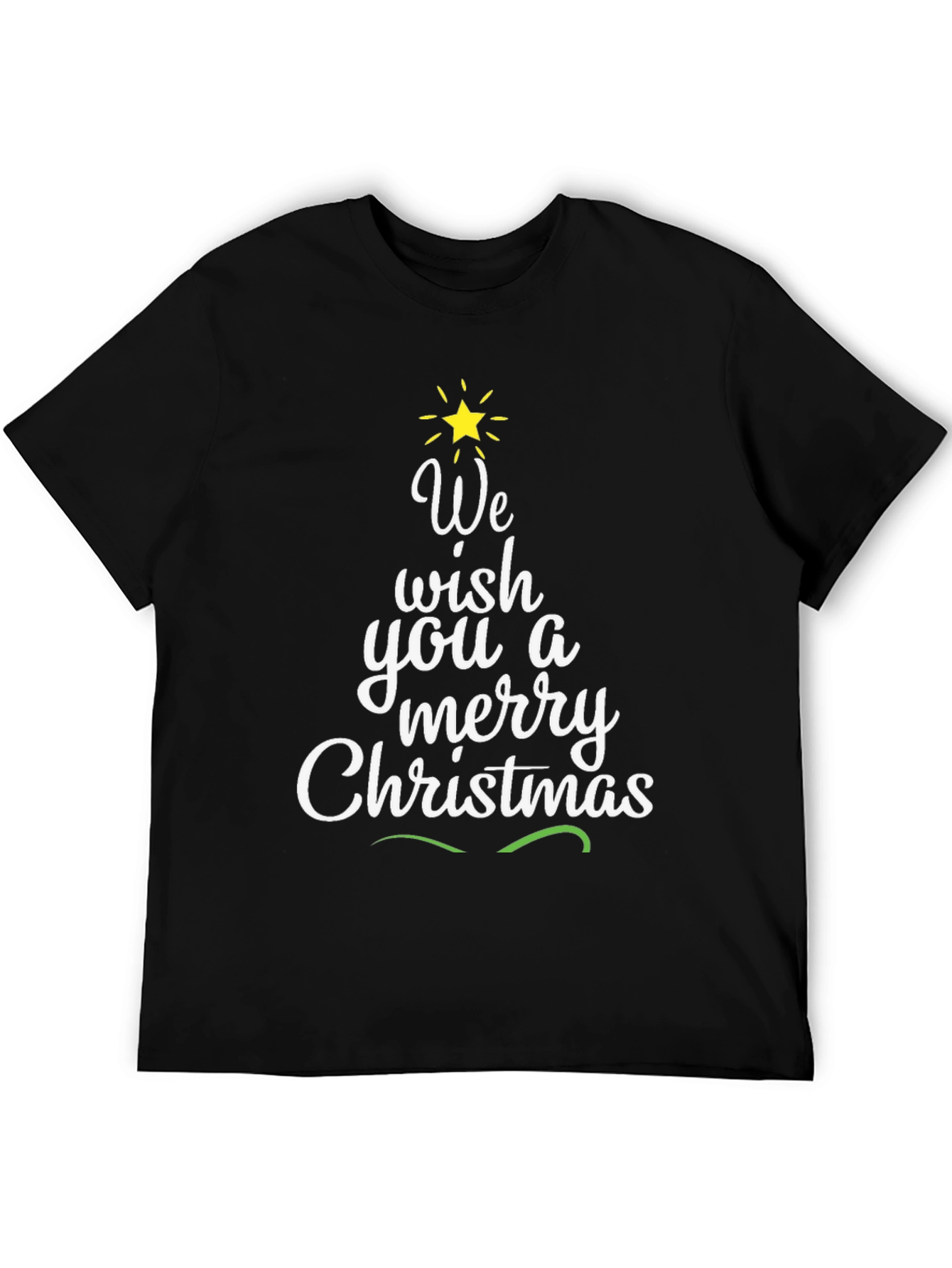 Festive We Wish You Christmas Tree Graphic Tee