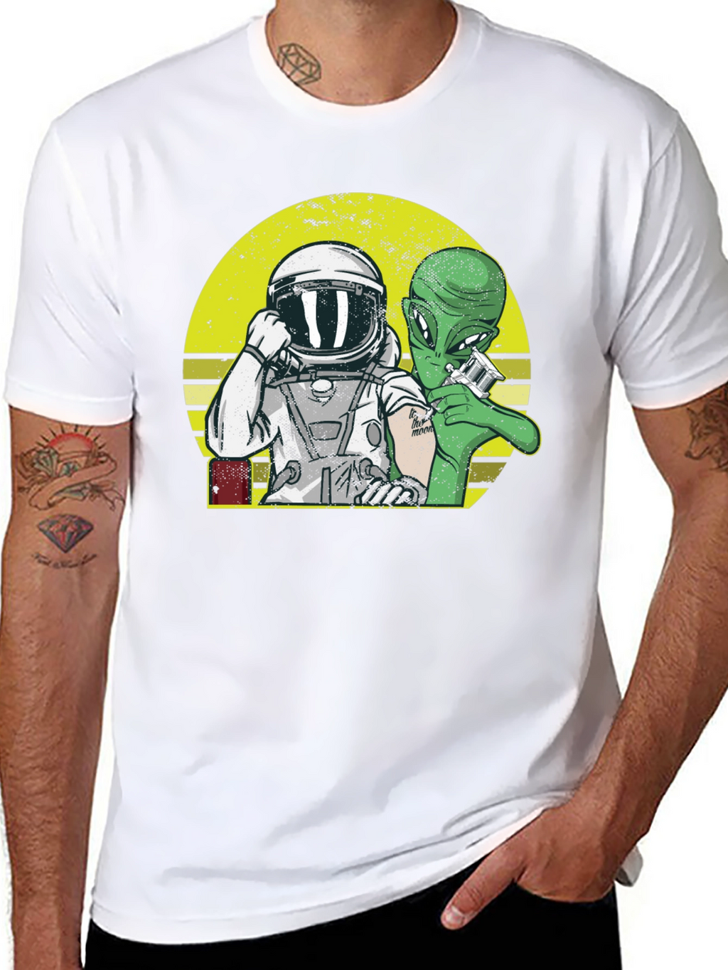 Astronaut Alien Tattoo Graphic Tee
