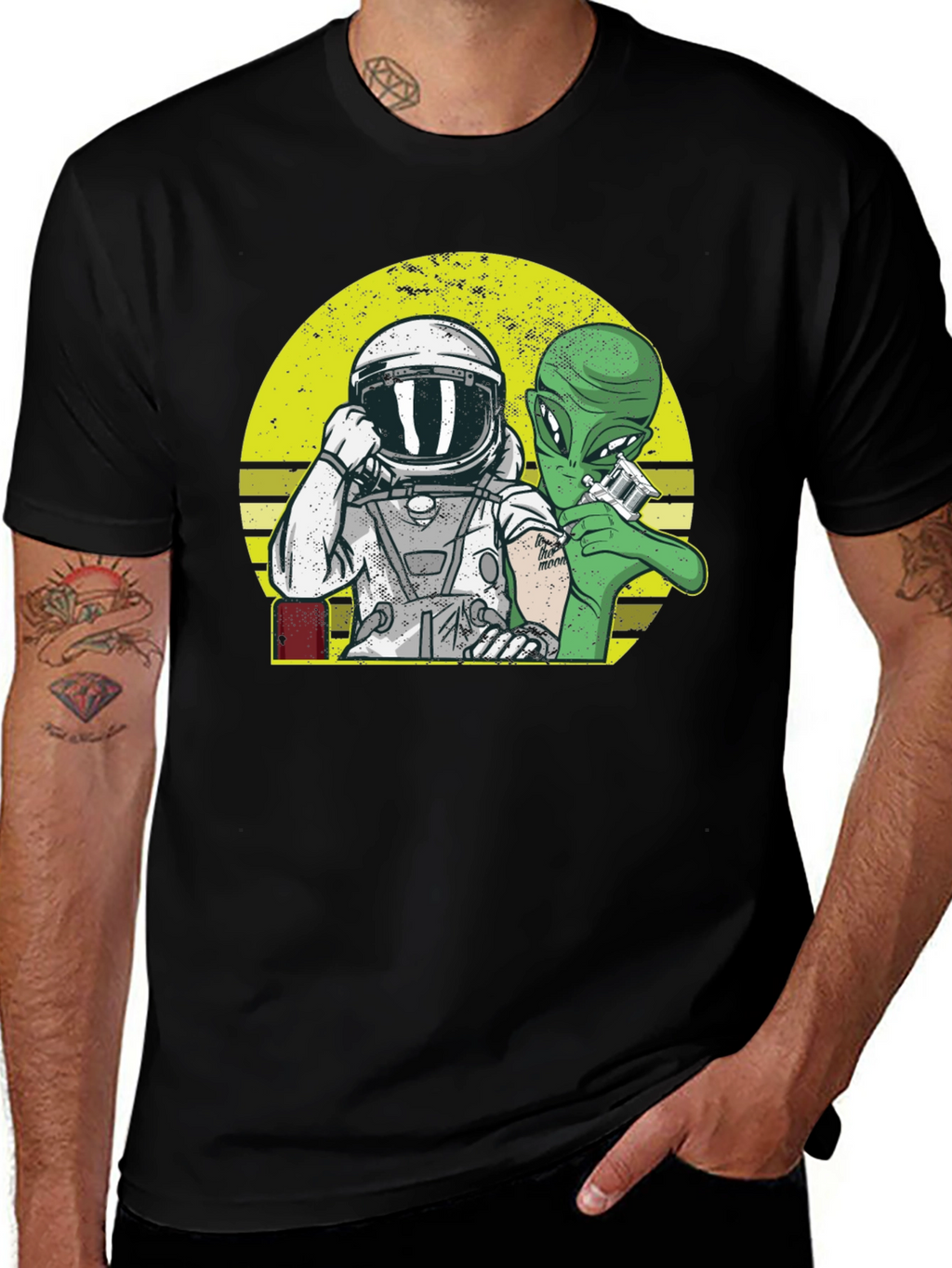 Astronaut Alien Tattoo Graphic Tee