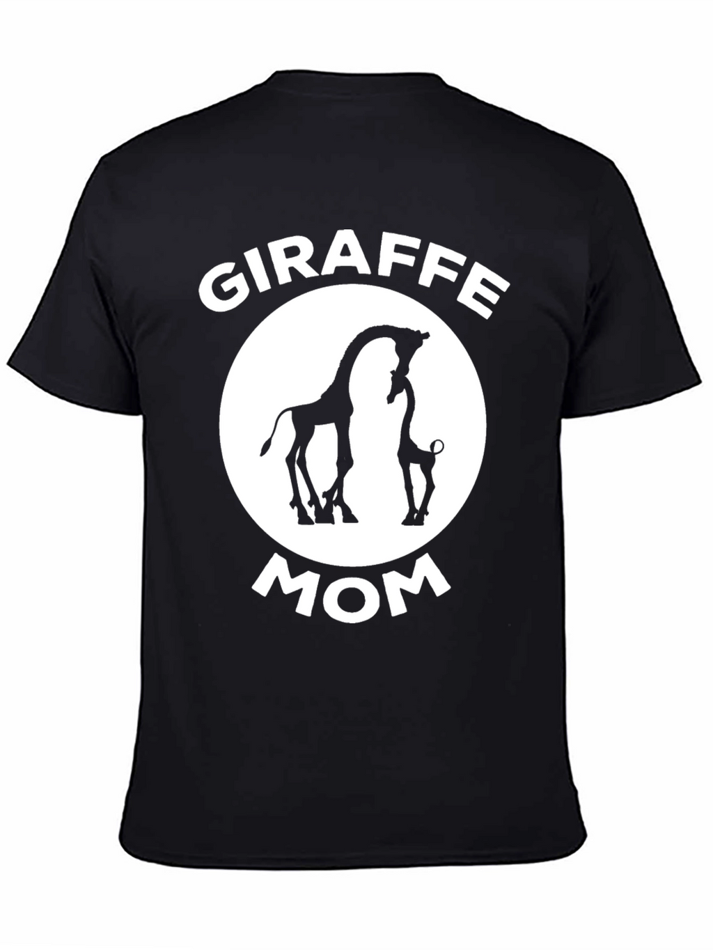 Giraffe Mom Graphic T-Shirt - Black