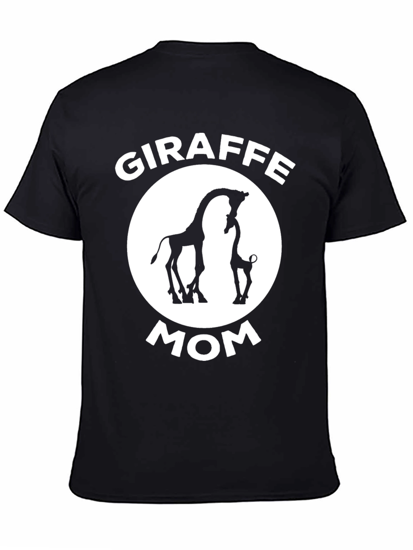 Giraffe Mom Graphic T-Shirt - Black
