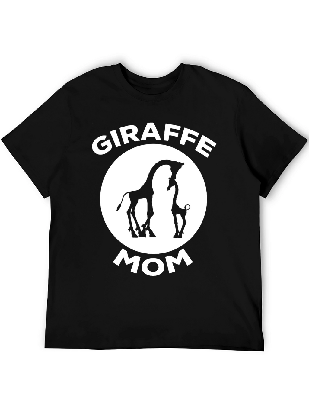 Giraffe Mom Graphic T-Shirt - Black