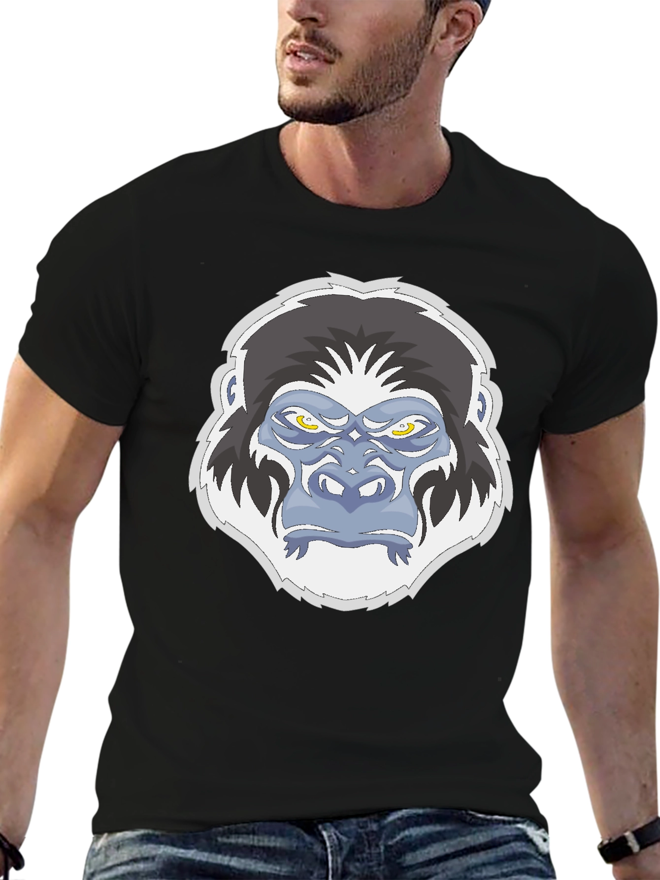 Gorilla Graphic Print Black T-Shirt