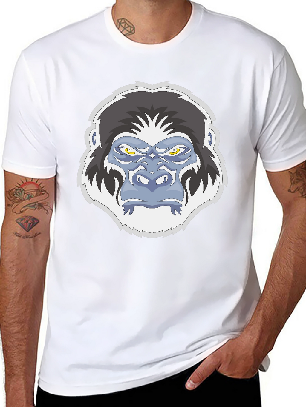 Gorilla Graphic Print Black T-Shirt