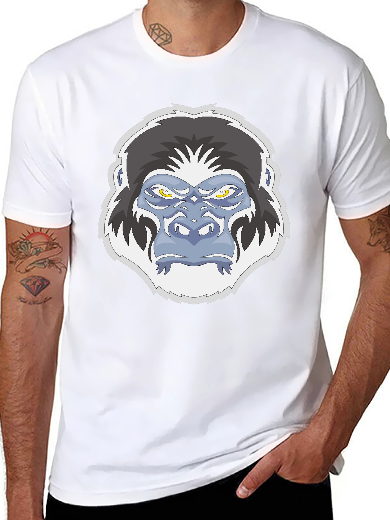Gorilla Graphic Print Black T-Shirt