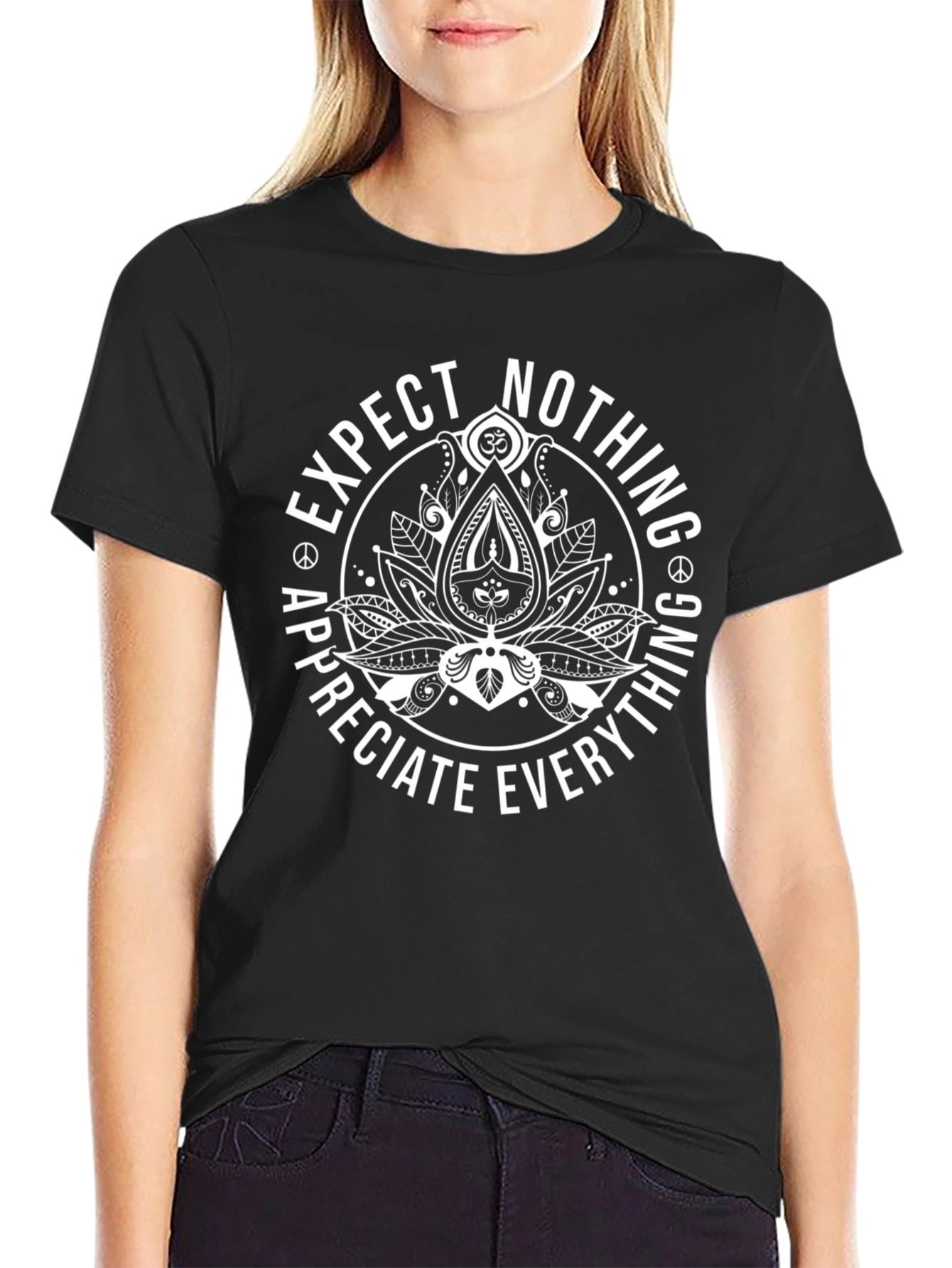 Expect Nothing Appreciate Everything Lotus T-Shirt