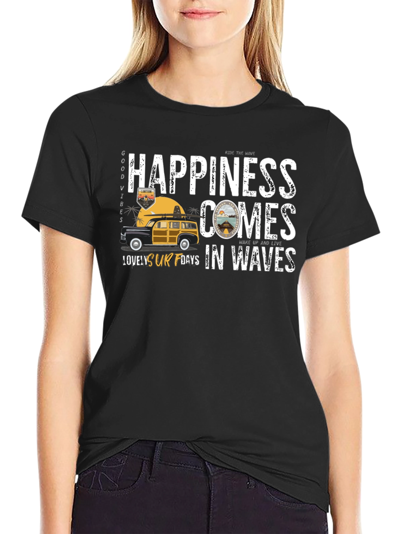 Happiness Comes in Waves T-Shirt Surf Days Tee
