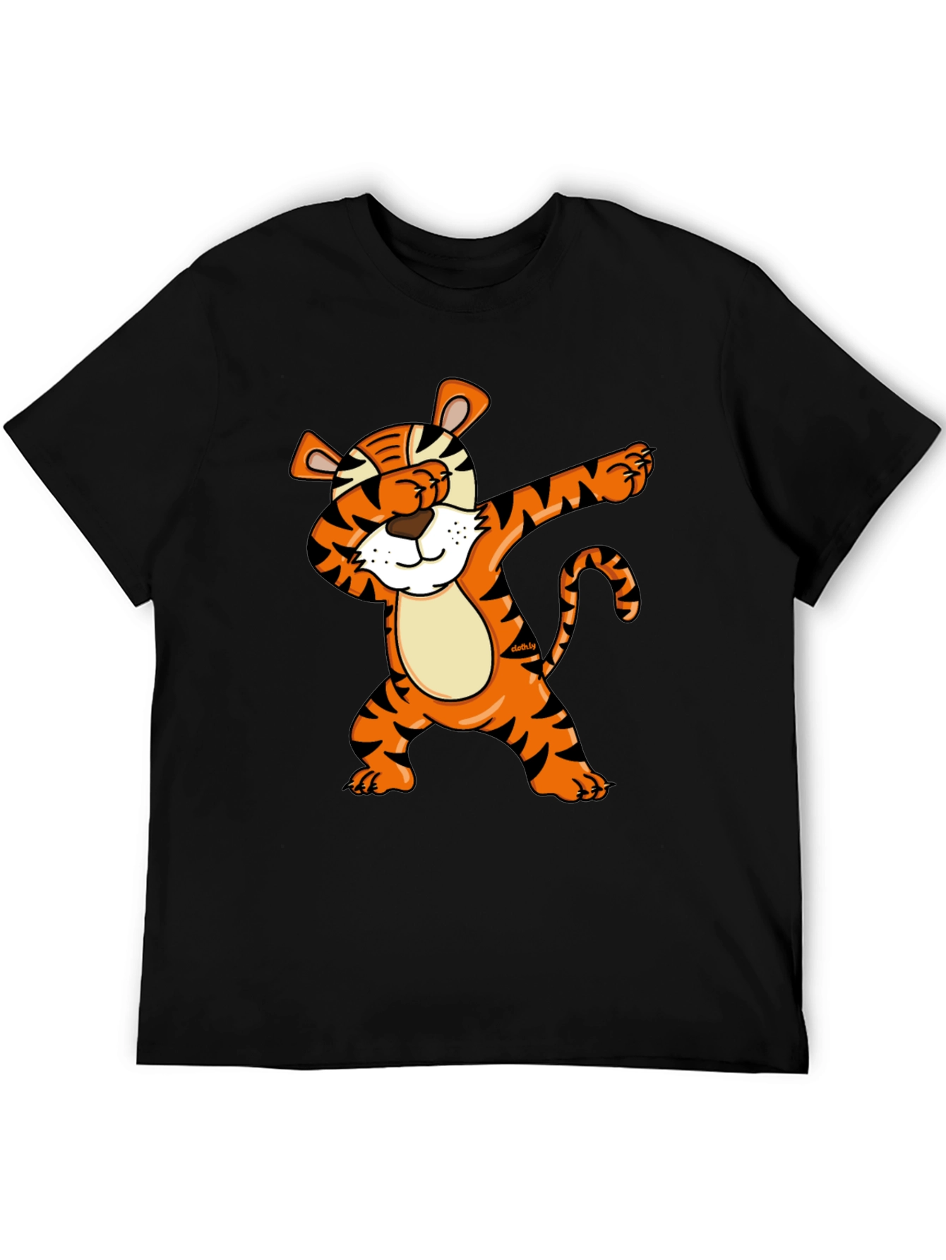 Dabbing Tiger Graphic Tee - Black Casual T-Shirt