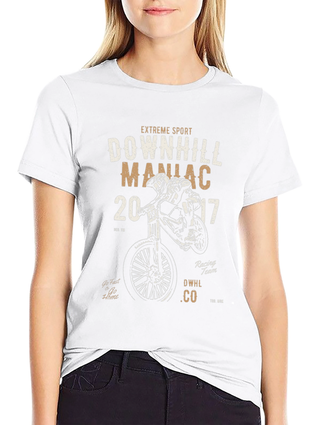 Downhill Maniac Graphic T-Shirt Extreme Sport