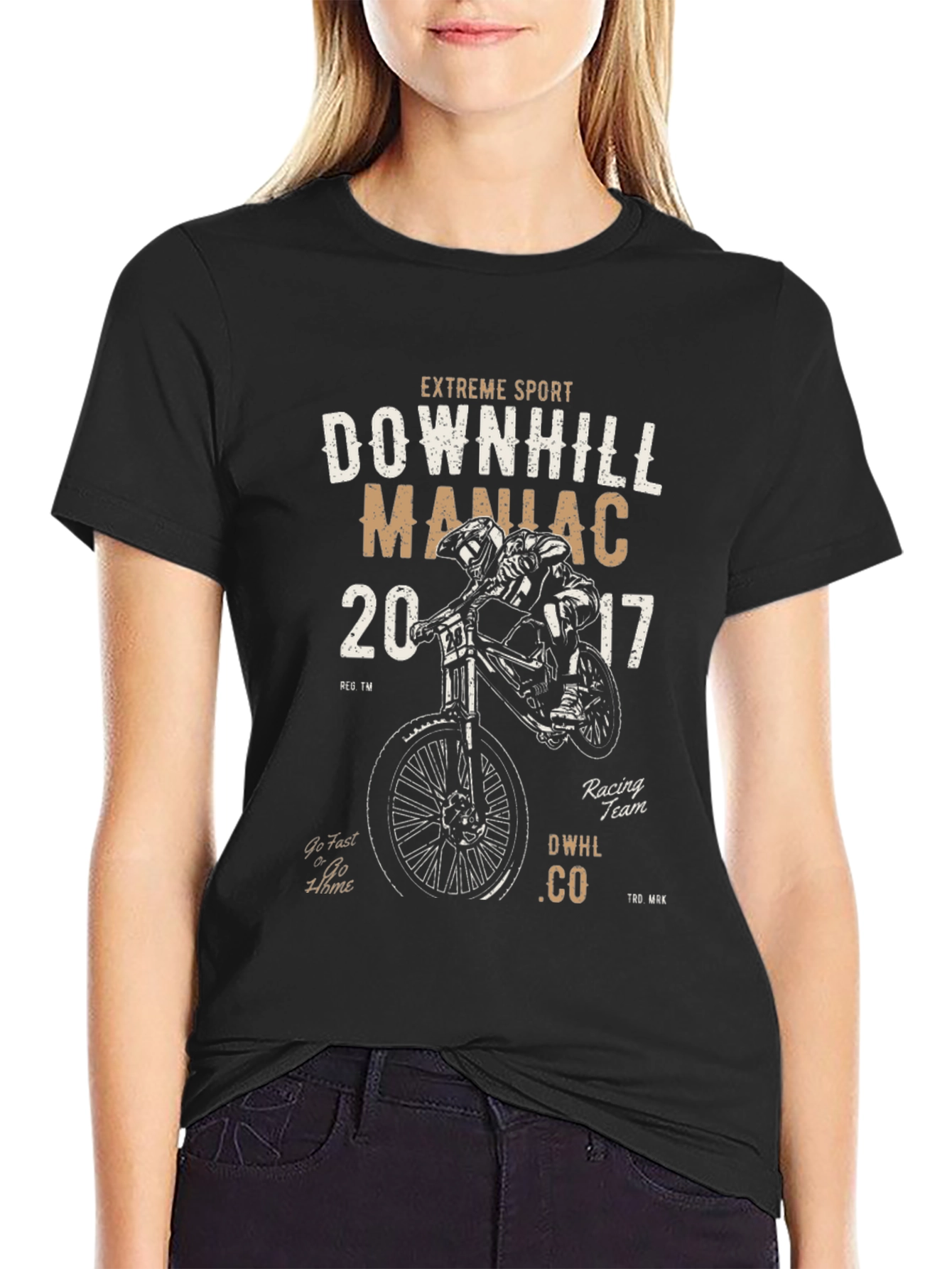 Downhill Maniac Graphic T-Shirt Extreme Sport